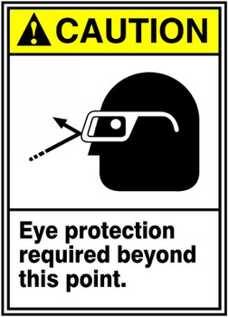 ANSI Caution Safety Sign: Eye Protection Required Beyond This Point 14" x 10" Dura-Fiberglass 1/Each - MRPE637XF