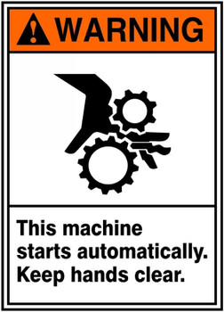 ANSI SIGN - AUTOMATIC START 14" x 10" Adhesive Vinyl 1/Each - MRQM306VS