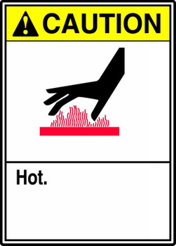 ANSI Caution Safety Sign: Hot 10" x 7" Dura-Fiberglass 1/Each - MRQM604XF