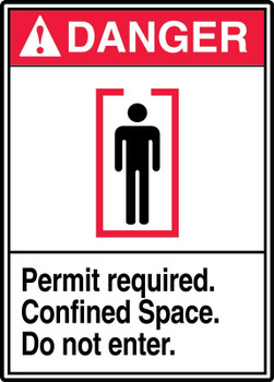 ANSI Danger Safety Sign: Permit Required - Confined Space - Do Not Enter 14" x 10" Aluma-Lite 1/Each - MRSP105XL
