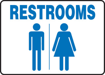 Safety Sign: Restrooms (Men and Women) 7" x 10" Adhesive Vinyl 1/Each - MRST508VS