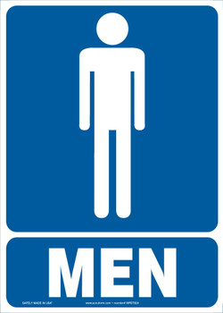 Safety Sign: (Graphic) Men (Blue Background) 10" x 7" Aluma-Lite 1/Each - MRST519XL