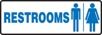 Safety Sign: Restrooms (Men and Women) 4" x 12" Accu-Shield 1/Each - MRST530XP