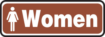 Restroom Sign: Women (Brown) 3" x 10" Plastic 1/Each - MRST558VP