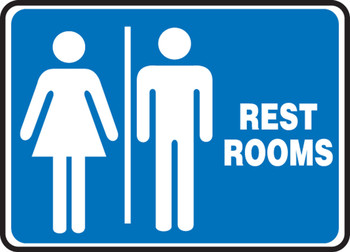 Safety Sign: (Graphic) Restrooms 7" x 10" Aluminum 1/Each - MRST563VA