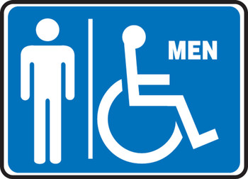 Restroom Sign: Men 7" x 10" Aluminum 1/Each - MRST565VA