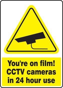 Safety Sign: Your're On Film - CCTV Cameras In 24 Hour Use 14" x 10" Dura-Plastic 1/Each - MSEC533XT