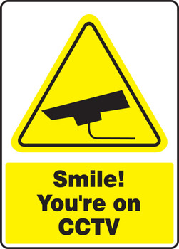Safety Sign: Smile You're On CCTV 14" x 10" Plastic 1/Each - MSEC553VP