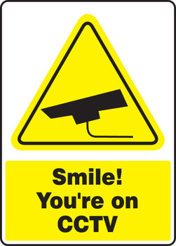 Safety Sign: Smile You're On CCTV 14" x 10" Accu-Shield 1/Each - MSEC553XP