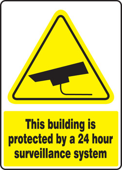 Safety Sign: This Building Is Protected By A 24 Hour Surveillance System 14" x 10" Aluminum 1/Each - MSEC582VA