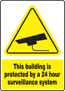 Safety Sign: This Building Is Protected By A 24 Hour Surveillance System 14" x 10" Accu-Shield 1/Each - MSEC582XP