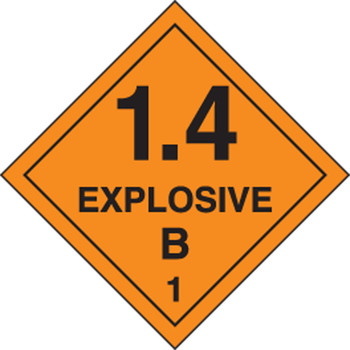 DOT Shipping Labels: Hazard Class 1: Explosive 1.4B 4" x 4" Adhesive Poly 250/Roll - MSL127EV2