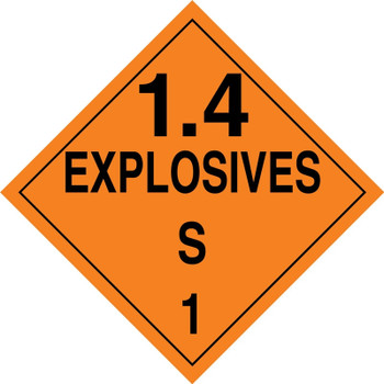 DOT Shipping Labels: Hazard Class 1: Explosive 1.4S 4" x 4" Adhesive Coated Paper 500/Roll - MSL133PS5