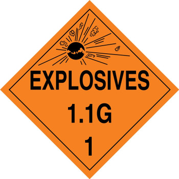 DOT Shipping Labels: Hazard Class 1: Explosive 1.1G 4" x 4" Adhesive Poly 250/Roll - MSL17EV2