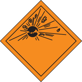 DOT Shipping Labels: Hazard Class 1: Explosive 4" x 4" Adhesive Poly 250/Roll - MSL1SBEEV2
