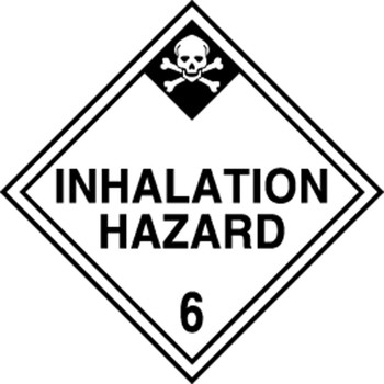 DOT Shipping Labels: Hazard Class 6: Inhalation Hazard 4" x 4" Adhesive Poly 250/Roll - MSL605EV2