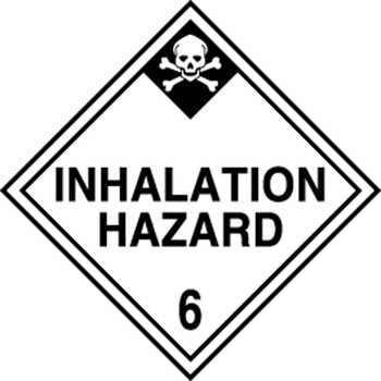 DOT Shipping Labels: Hazard Class 6: Inhalation Hazard 4" x 4" Adhesive Coated Paper 500/Roll - MSL605PS5