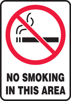 Smoking Control Sign: No Smoking - This Area 10" x 7" Aluma-Lite 1/Each - MSMG515XL
