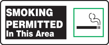 Safety Sign: Smoking Permitted In This Area 7" x 17" Aluma-Lite 1/Each - MSMG525XL