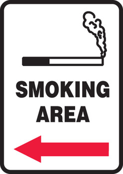 Safety Sign: Smoking Area 10" x 7" Adhesive Vinyl 1/Each - MSMG526VS