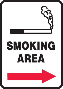 Safety Sign: Smoking Area 10" x 7" Aluminum 1/Each - MSMG527VA