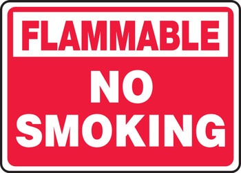 Flammable Safety Sign: No Smoking 10" x 14" Dura-Plastic 1/Each - MSMG529XT
