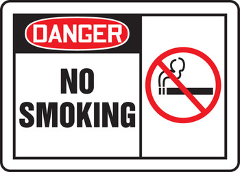 OSHA Danger Safety Sign: No Smoking 7" x 10" Aluminum - MSMK003VA