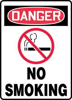 OSHA Danger Smoking Control Sign: No Smoking (Symbol) 10" x 7" Dura-Fiberglass 1/Each - MSMK011XF