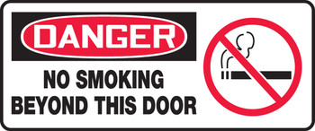 OSHA Danger Safety Sign: No Smoking Beyond This Door 7" x 17" Aluma-Lite 1/Each - MSMK103XL