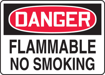 OSHA Danger Safety Sign: Flammable - No Smoking 10" x 14" Plastic - MSMK246VP