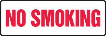 Safety Sign: No Smoking 5" x 14" Plastic 1/Each - MSMK406VP