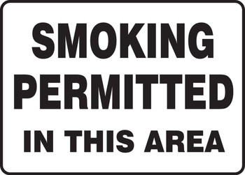 Safety Sign: Smoking Permitted In This Area 7" x 10" Aluma-Lite 1/Each - MSMK460XL