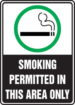 Safety Sign: Smoking Permitted In This Area Only 7" x 5" Aluminum - MSMK537VA