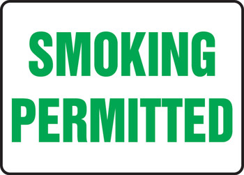 Safety Sign: Smoking Permitted 10" x 14" Aluma-Lite 1/Each - MSMK539XL