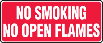 Safety Sign: No Smoking - No Open Flames 7" x 17" Adhesive Dura-Vinyl 1/Each - MSMK578XV