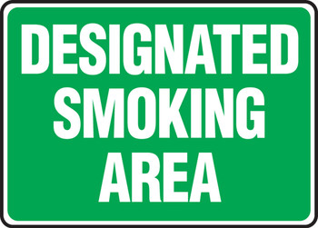 Safety Sign: Designated Smoking Area 10" x 14" Aluma-Lite 1/Each - MSMK590XL