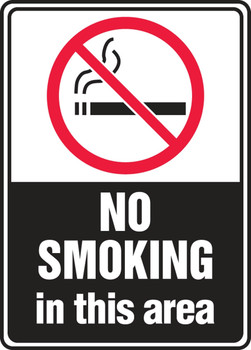 Smoking Control Sign: No Smoking In This Area (Symbol) 7" x 5" Plastic 1/Each - MSMK593VP