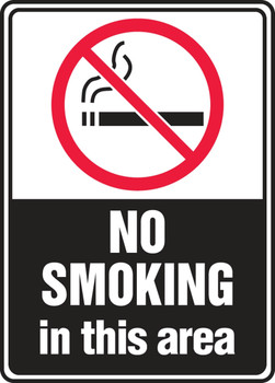 Smoking Control Sign: No Smoking In This Area (Symbol) 7" x 5" Aluma-Lite 1/Each - MSMK593XL