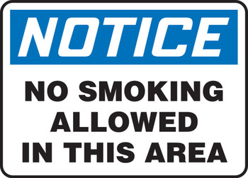 Smoking Control Sign 10" x 14" Plastic 1/Each - MSMK835VP