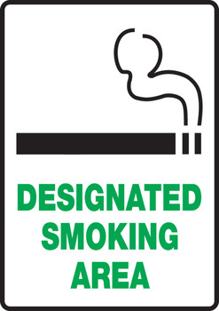 Safety Sign: Designated Smoking Area 10" x 7" Dura-Fiberglass 1/Each - MSMK920XF