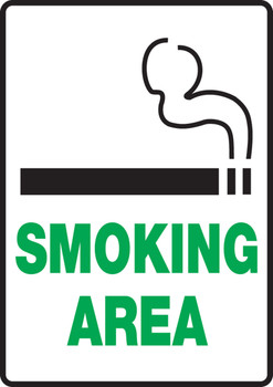 Safety Sign: Smoking Area 10" x 7" Aluminum 1/Each - MSMK938VA