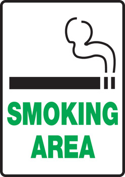 Safety Sign: Smoking Area 10" x 7" Plastic 1/Each - MSMK938VP