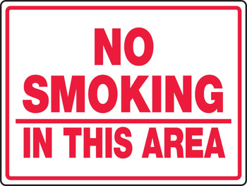 Smoking Control Sign 18" x 24" Plastic 1/Each - MSMK960VP
