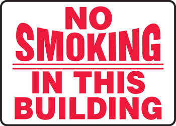 Smoking Control Sign 10" x 14" Plastic 1/Each - MSMK975VP