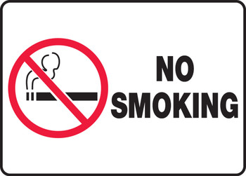 Safety Sign: No Smoking English 14" x 20" Adhesive Vinyl 1/Each - MSMK980VS