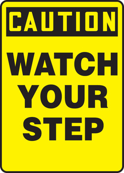 OSHA Caution Safety Sign: Watch Your Step 10" x 7" Aluma-Lite 1/Each - MSTF628XL