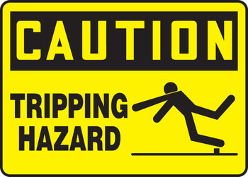OSHA Caution Safety Sign: Tripping Hazard 7" x 10" Aluma-Lite 1/Each - MSTF637XL
