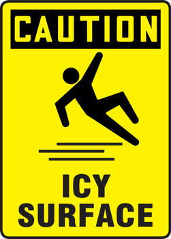 OSHA Caution Safety Sign: Icy Surface 14" x 10" Plastic - MSTF671VP