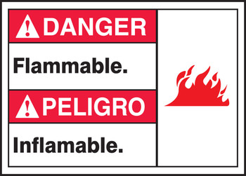 BILINGUAL ANSI SIGN - FLAMMABLE 10" x 14" Aluminum 1/Each - MTAS112VA