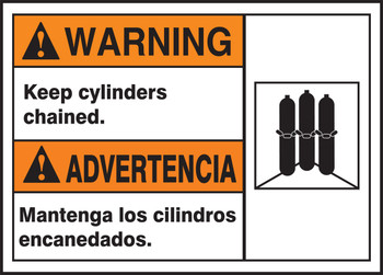 BILINGUAL ANSI SIGN - CYLINDERS 10" x 14" Plastic 1/Each - MTAS300VP